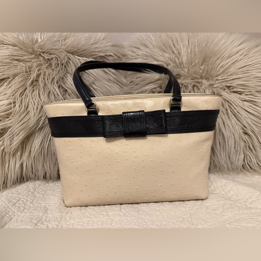 Kate Spade Harmony Valencia ostrich tote